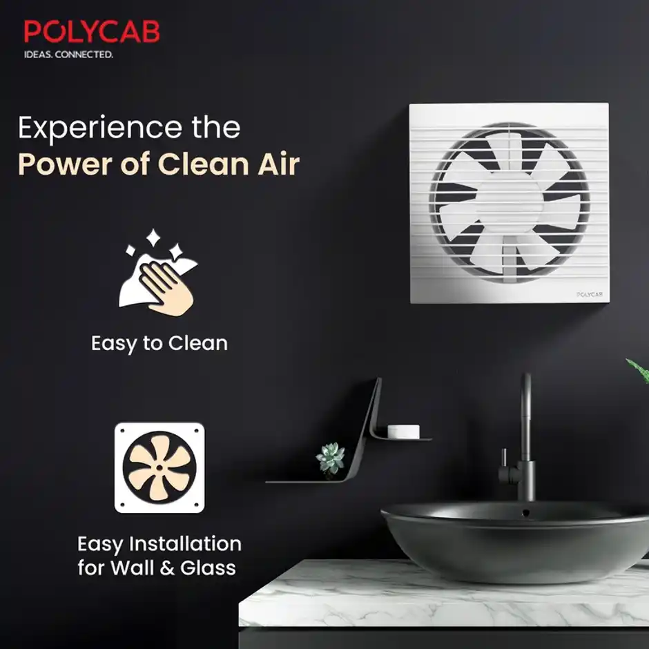 Fanora Freshner Axial Air Exhaust Fan, 150mm, High Speed, Noiseless, 100% Copper Winding, White - Image 3