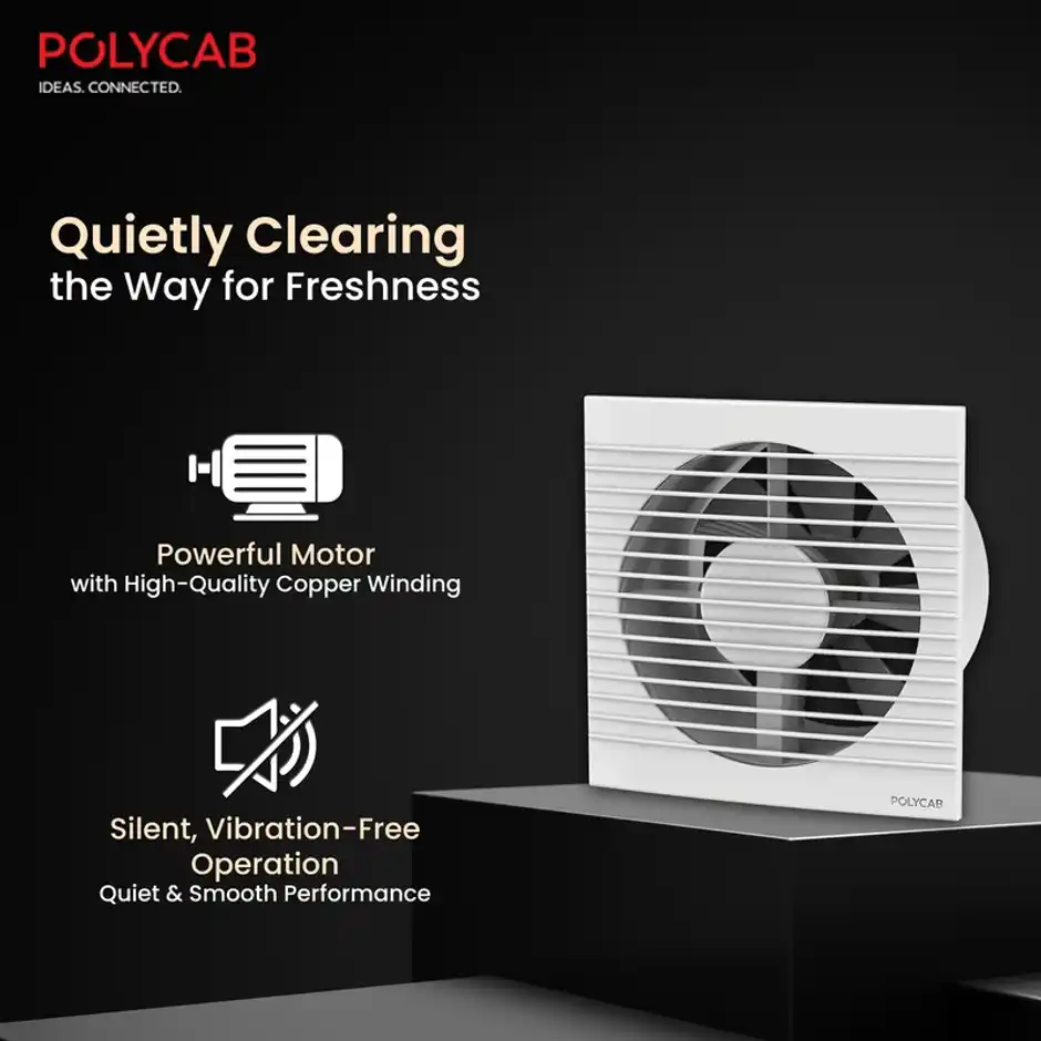 Fanora Freshner Axial Air Exhaust Fan, 150mm, High Speed, Noiseless, 100% Copper Winding, White - Image 2